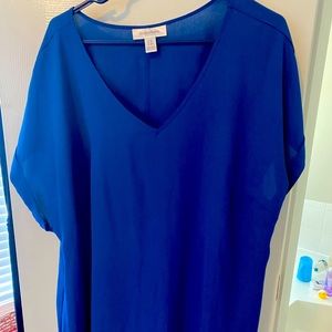 Motherhood Maternity 2X Royal Blue Georgette Blouse
